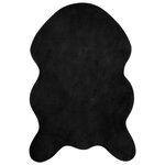 vidaXL Tapis en Fourrure Synthétique de Lapin Olite Noir 60 x 90 cm