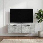 vidaXL Meuble TV mural Gris béton 98 x 41 x 30 cm Bois d'ingénierie
