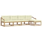 vidaXL Ensemble de canapés d'extérieur 4 pc Blanc et crème Polyester