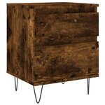 vidaXL Tables de chevet 2 Pièces chêne fumé 40x35x50 cm bois ingénierie