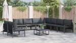 vidaXL Ensemble de canapé de jardin 9 Pièces Anthracite Acier
