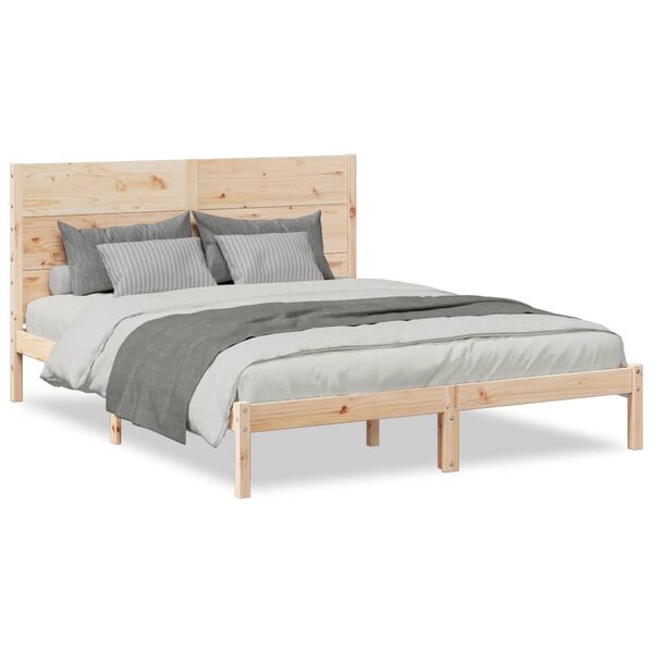 vidaXL Cadre de lit extra long sans matelas 160x220 cm bois massif