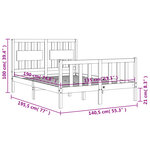 vidaXL Cadre de lit sans matelas blanc bois de pin massif