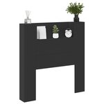 vidaXL Armoire tête de lit avec LED noir 100x16 5x103 5 cm