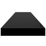 vidaXL Étagère murale flottante 4 Pièces Noir brillant 120x23 5x3 8cm MDF