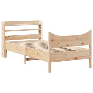 vidaXL Cadre de lit avec tête de lit 90x200 cm bois de pin massif