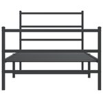vidaXL Cadre de lit métal sans matelas avec pied de lit noir 100x190cm