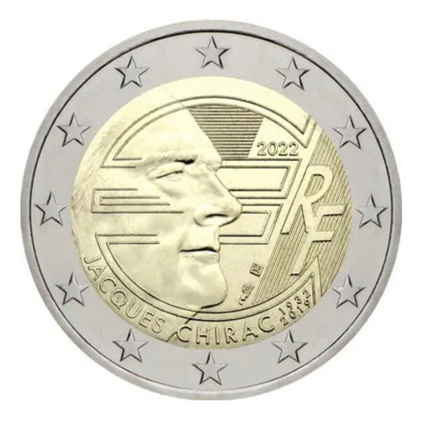 2 euros commémorative France 2022 - Jacques Chirac.