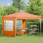 vidaXL Tente de fête pop-up 288 x 288 x 245 cm Orange Tissu Oxford
