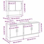 vidaXL Ensemble de meubles de salle de bain 3 pièces en bois d'ingénierie chêne noir
