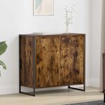 vidaXL Meuble d'appoint Chêne Fumé 79 x 36 x 75 cm Bois d'ingénierie