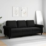 vidaXL Canapé à 3 places Noir 180 cm Velours
