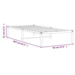vidaXL Cadre de lit métal blanc 90x200 cm