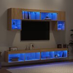 vidaXL Unités murales TV avec LED 6 Pièces chêne sonoma bois d'ingénierie