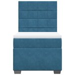 vidaXL Sommier à lattes de lit avec matelas bleu 90x200 cm velours