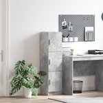 vidaXL Buffet gris Béton gris Panneau de particules Grand Buffet