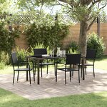 vidaXL Ensemble de repas de jardin 5 pièces en poly rattan noir