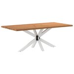 vidaXL Table à manger bord naturel bois massif chêne rectangulaire