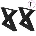 vidaXL Pieds de table basse 2 pièces Noir 50 x (30-31 3) cm Acier