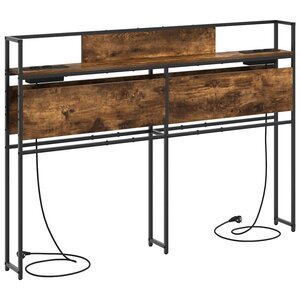 vidaXL Tête de lit de rangement Chêne fumé 120 cm Bois d'ingénierie