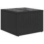 vidaXL Salon de jardin 7 Pièces avec coussins noir résine tressée