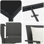 vidaXL Ensemble de salle à manger pour jardin 7 Pièces Noir polyrotin