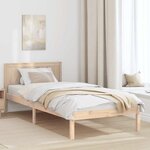 vidaXL Cadre de lit Marron 90 x 200 cm Bois de pin massif