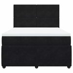 vidaXL Sommier à lattes de lit avec matelas Noir 140x200 cm Velours