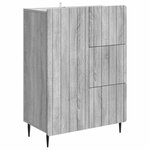 vidaXL Buffet Sonoma gris 66 x 34 5 x 91 5 cm Bois d'ingénierie