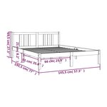 vidaXL Cadre de lit sans matelas marron miel bois massif 140x190 cm