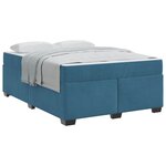 vidaXL Cadre de lit avec matelas Bleu foncé 140 x 200 cm tissu