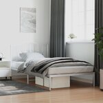 vidaXL Cadre de lit métal sans matelas et tête de lit blanc 107x203 cm