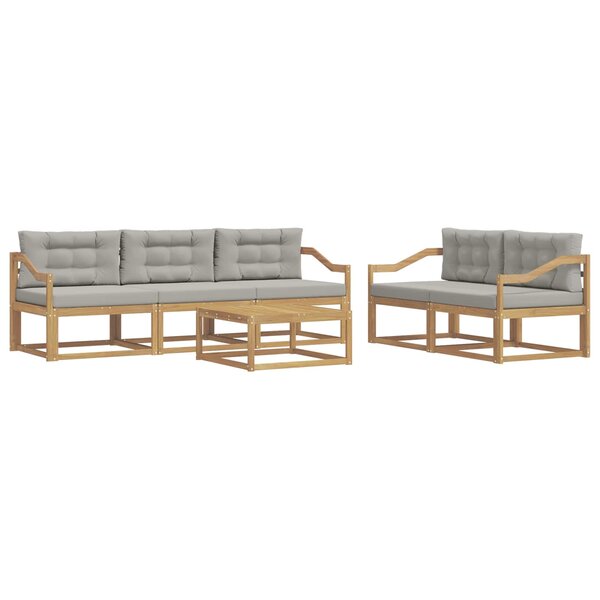 vidaXL Ensemble de canapés d'extérieur 6 pc Blanc et gris clair