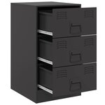 vidaXL Tables de chevet 2 Pièces noir 34 5x39x62 cm acier
