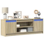 vidaXL Meuble TV avec LED chêne sonoma 139 5x34x50cm bois d'ingénierie