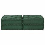 vidaXL Coussin 2 Pièces Vert 70 x 70 x 36 cm Polyester