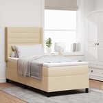 vidaXL Lit à ressorts avec matelas Crème 200 x 100 cm tissu