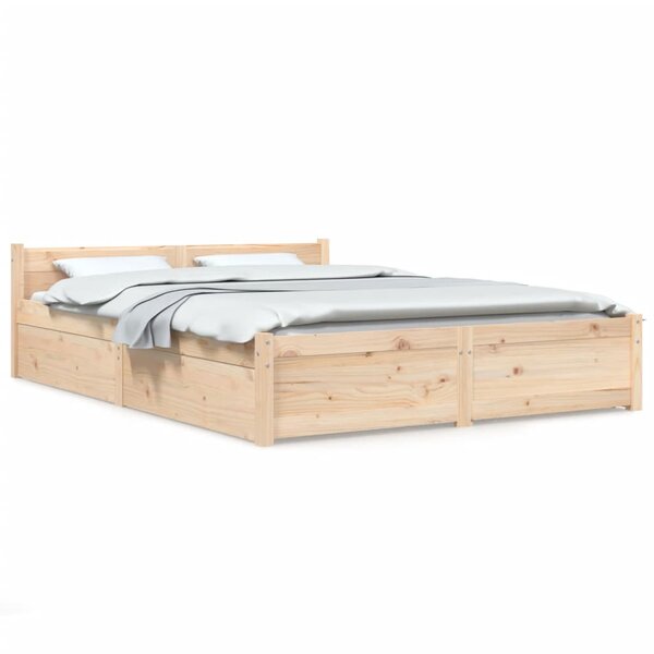 vidaXL Cadre de lit sans matelas avec tiroirs 160x200 cm