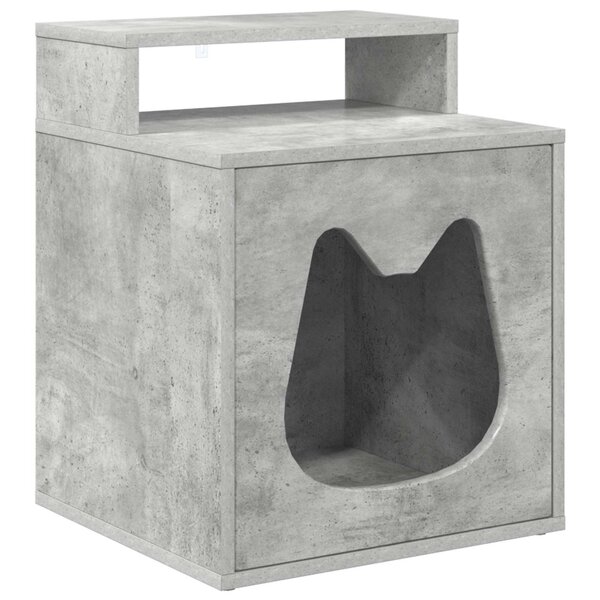 vidaXL Maison pour chat Béton 42 5 x 40 x 53 5 cm Bois d'ingénierie