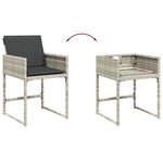 vidaXL Ensemble à manger de jardin et coussins 9 Pièces gris clair rotin
