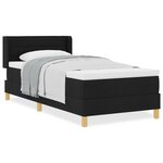 vidaXL Lit à ressorts avec matelas avec tête de lit Noir 80 x 200 cm