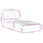 vidaXL Cadre de lit avec LED sans matelas gris clair 90x190 cm tissu