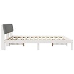 vidaXL Cadre de lit avec tête de lit Blanc et gris clair 200 x 200 cm