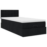 vidaXL Cadre de lit ottoman avec matelas noir 90x190 cm tissu