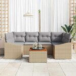 vidaXL Ensemble de canapé de jardin 7 Pièces beige et gris clair