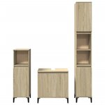 vidaXL Ensemble de meubles de salle de bain 3 Pièces chêne sonoma