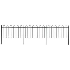 vidaXL Clôture de jardin avec dessus en cerceau Acier 5 1 x 1 m Noir