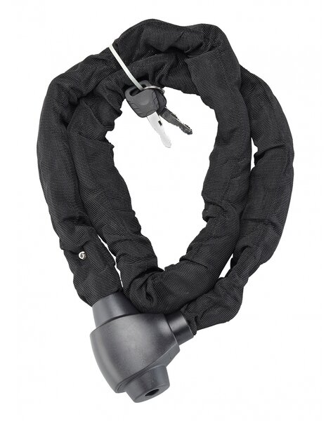 THIRARD - Chaîne acier gainé nylon Loops  vélo  moto  barrières  1.5m  noir  2 clés - THIRARD