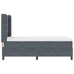 Lit à ressorts vidaXL avec matelas gris foncé 80x200 cm en velours
