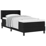 vidaXL Lit à ressorts avec tête de lit Noir 200 x 90 cm tissu